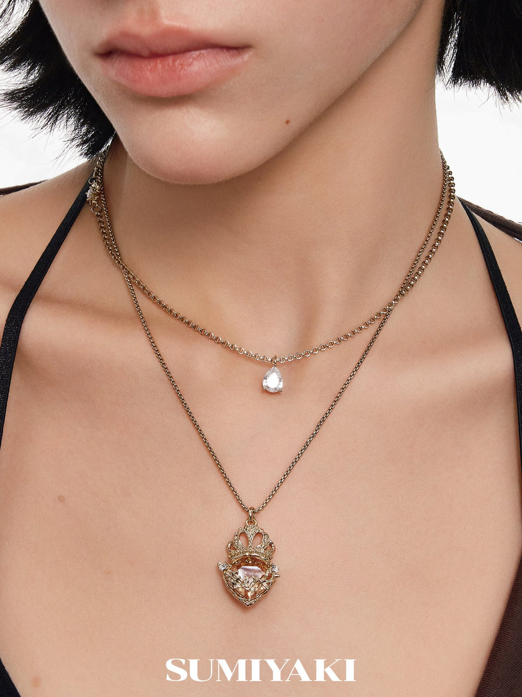 SUMIYAKI Crown Niche Premium Double Necklace