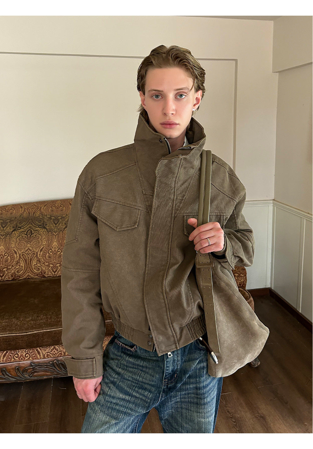 EME Vintage Stand-Up Collar Work Jacket