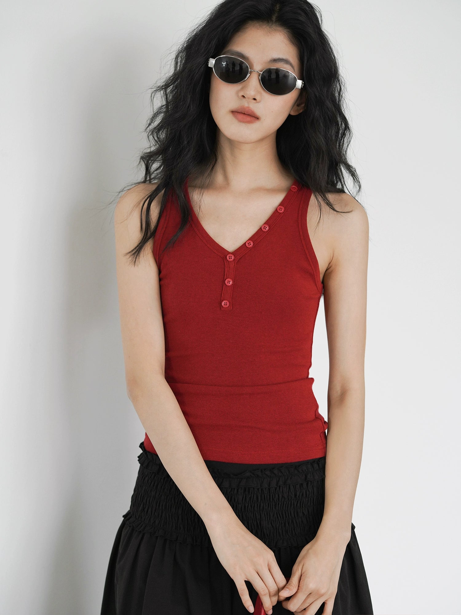 EIGHTHMONTH V-neck Slim Fit Inner and Outer Sling