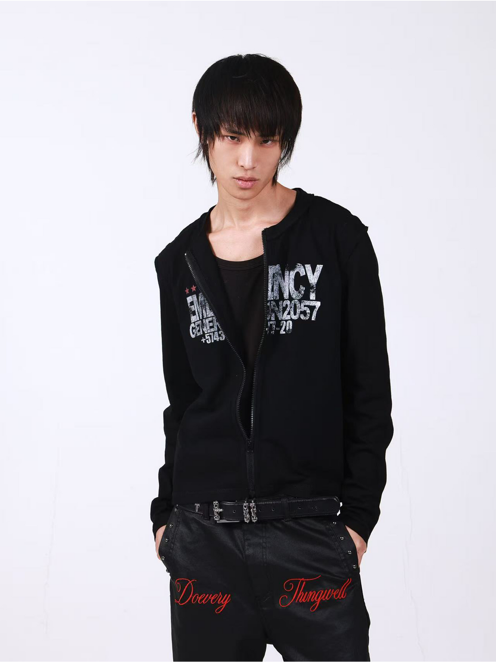 DETW Casual Versatile Front Shoulder Long Sleeve