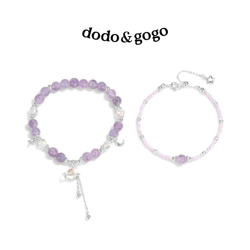 DODOGOGO Star and Moon Crystal Premium Stacking Bracelet
