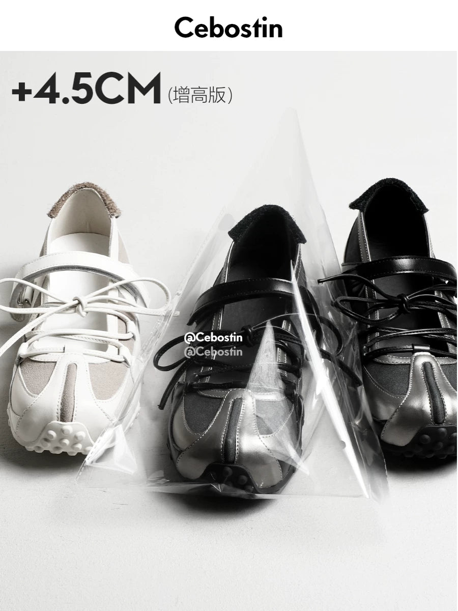 Cebostin Heightening Shallow Mouth Mary Jane Shoes