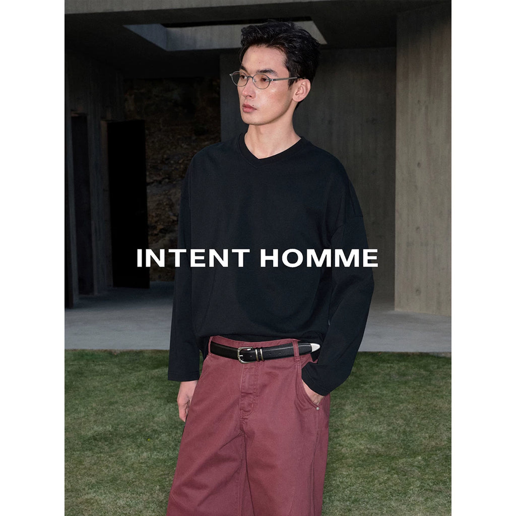 INTENT V-Neck Casual Bottom Long Sleeve