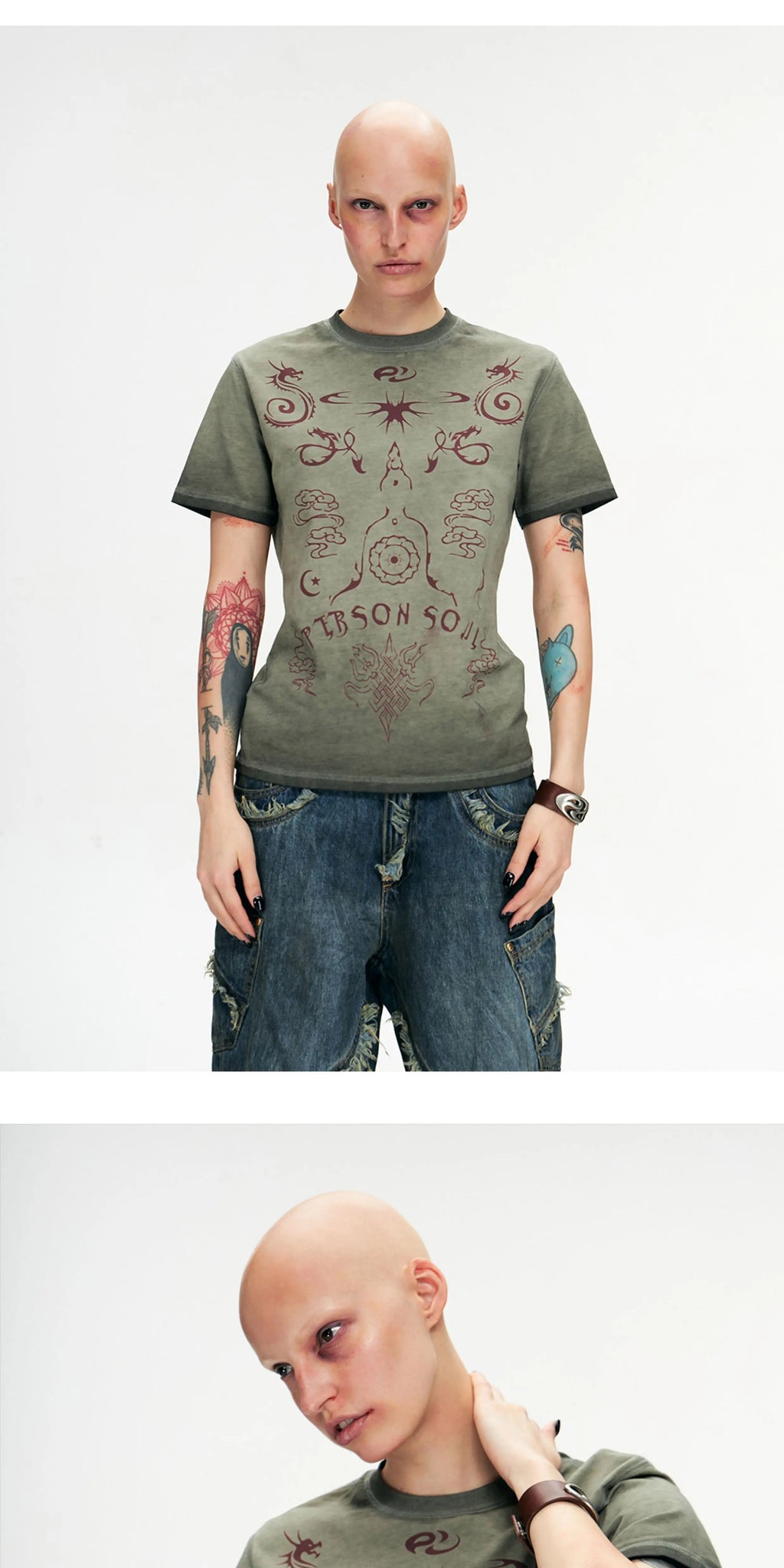 PERSONSOUL * Totem Element Slim Shoulder Tee