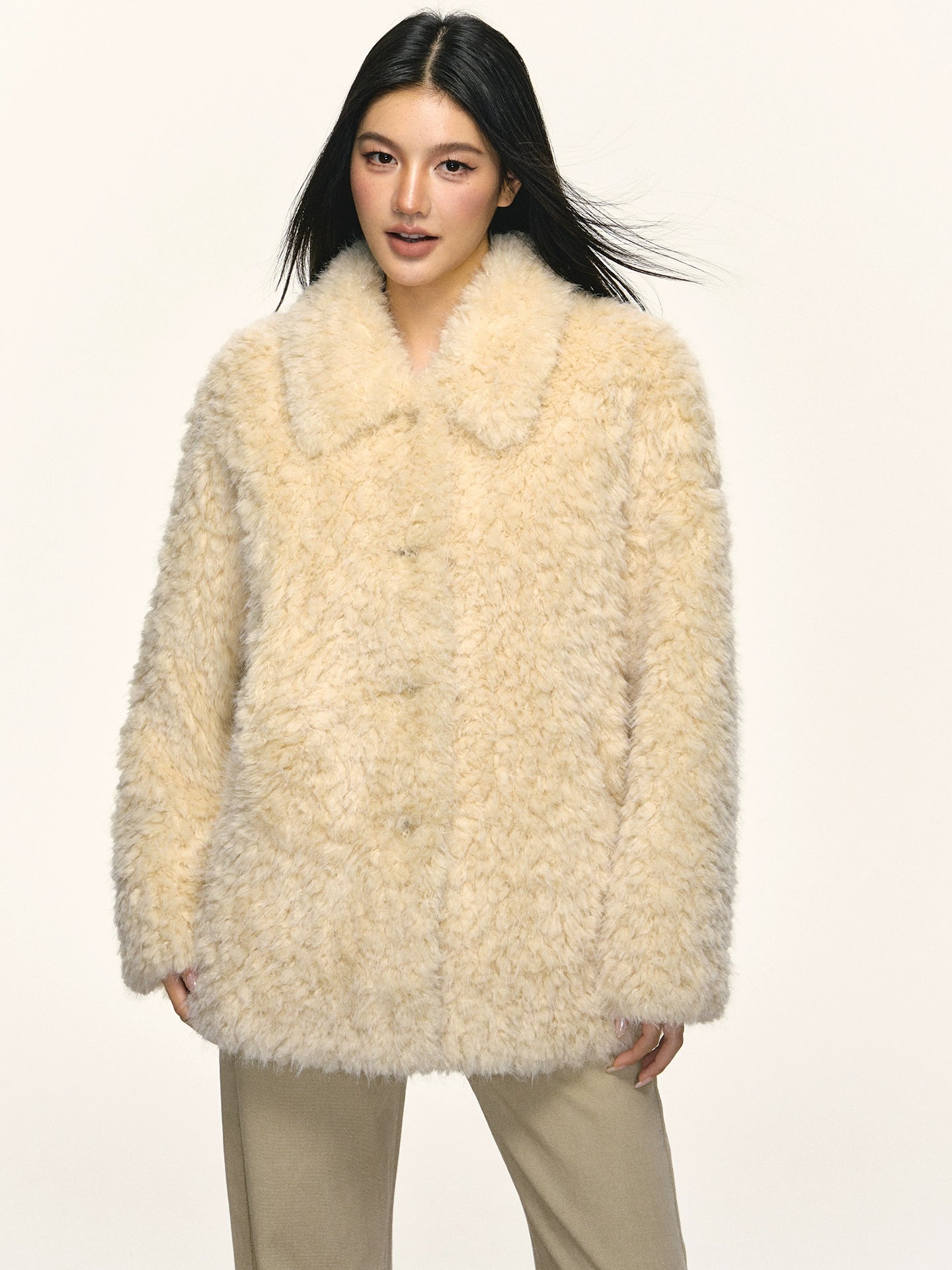 Anna Aneae Soft Waxy Warm Lamb Wool Coat