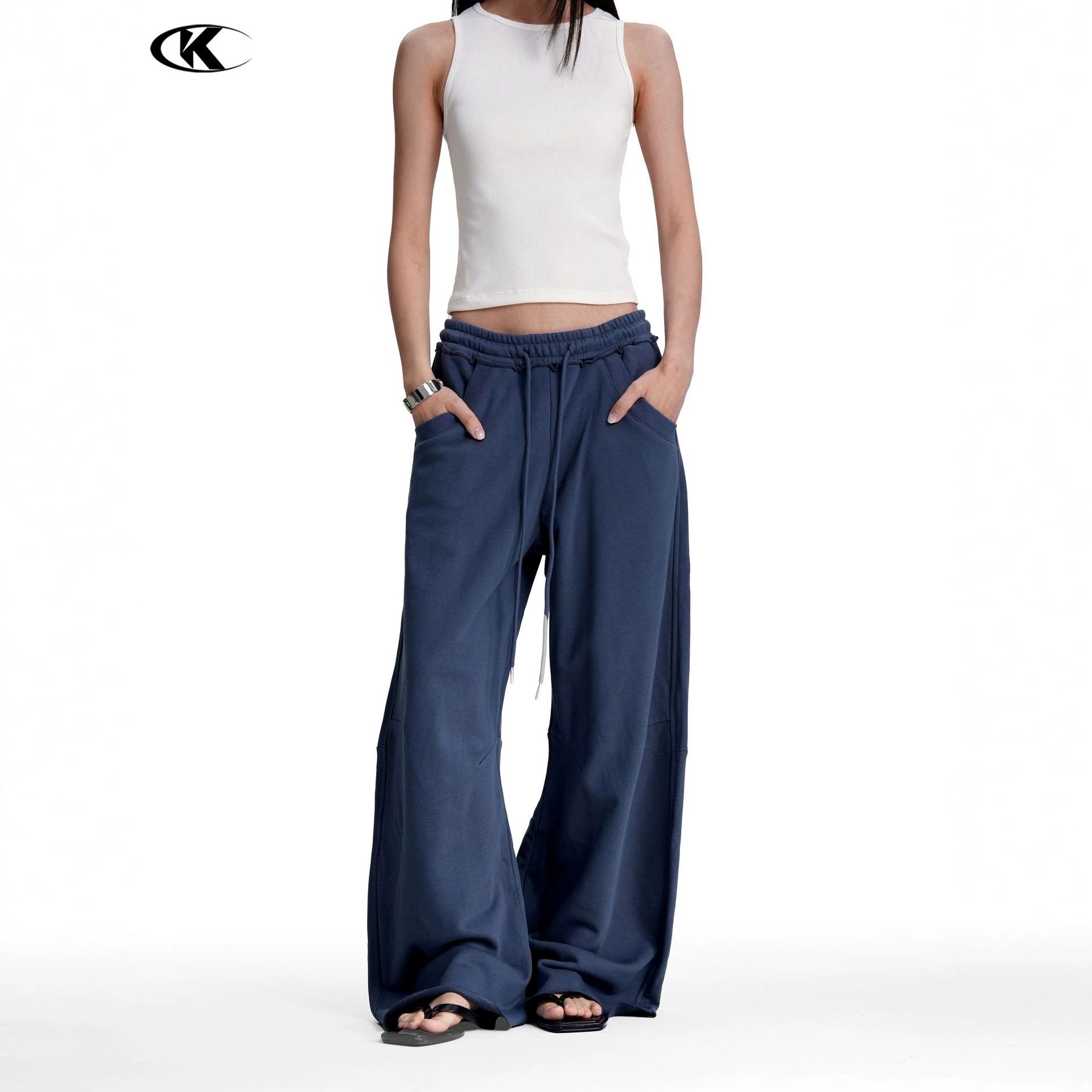 11KN Casual Straight Letter Printed Sweatpants
