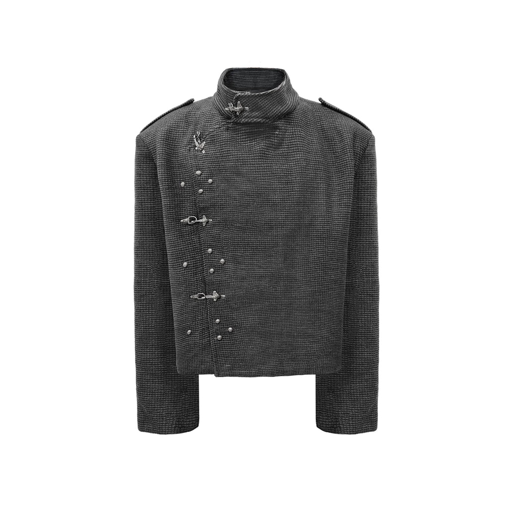 WANNA LAB Vintage Stand-Up Collar Short Jacket