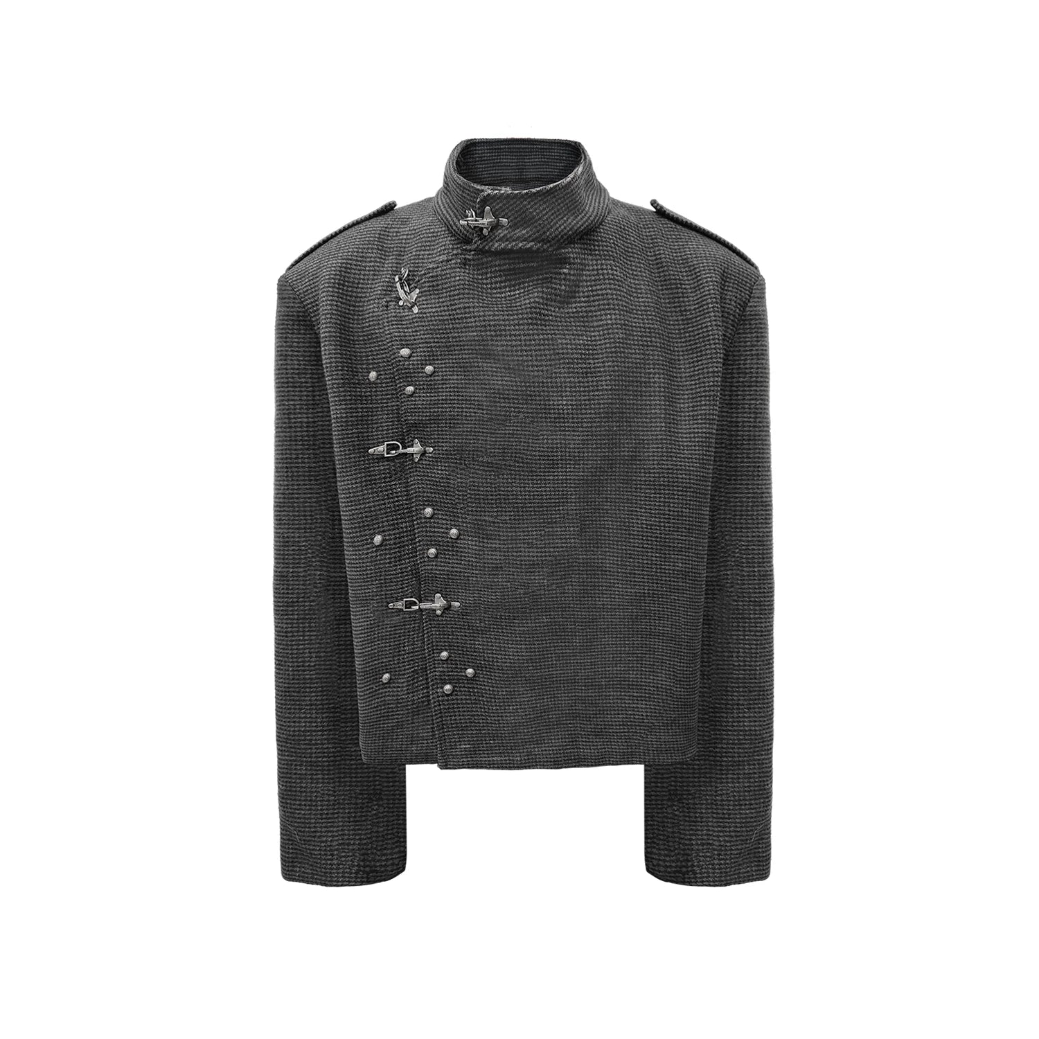 WANNA LAB Vintage Stand-Up Collar Short Jacket