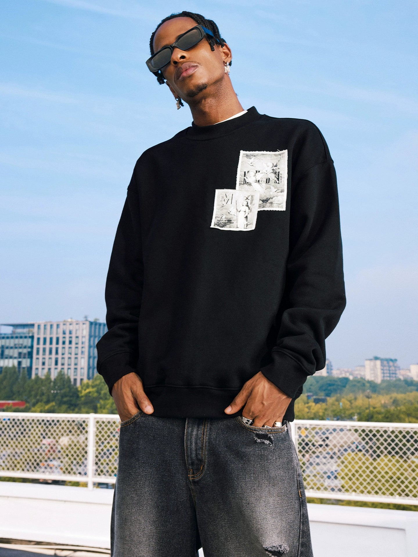 MEDM Angel Patch Crew Neck Sweater
