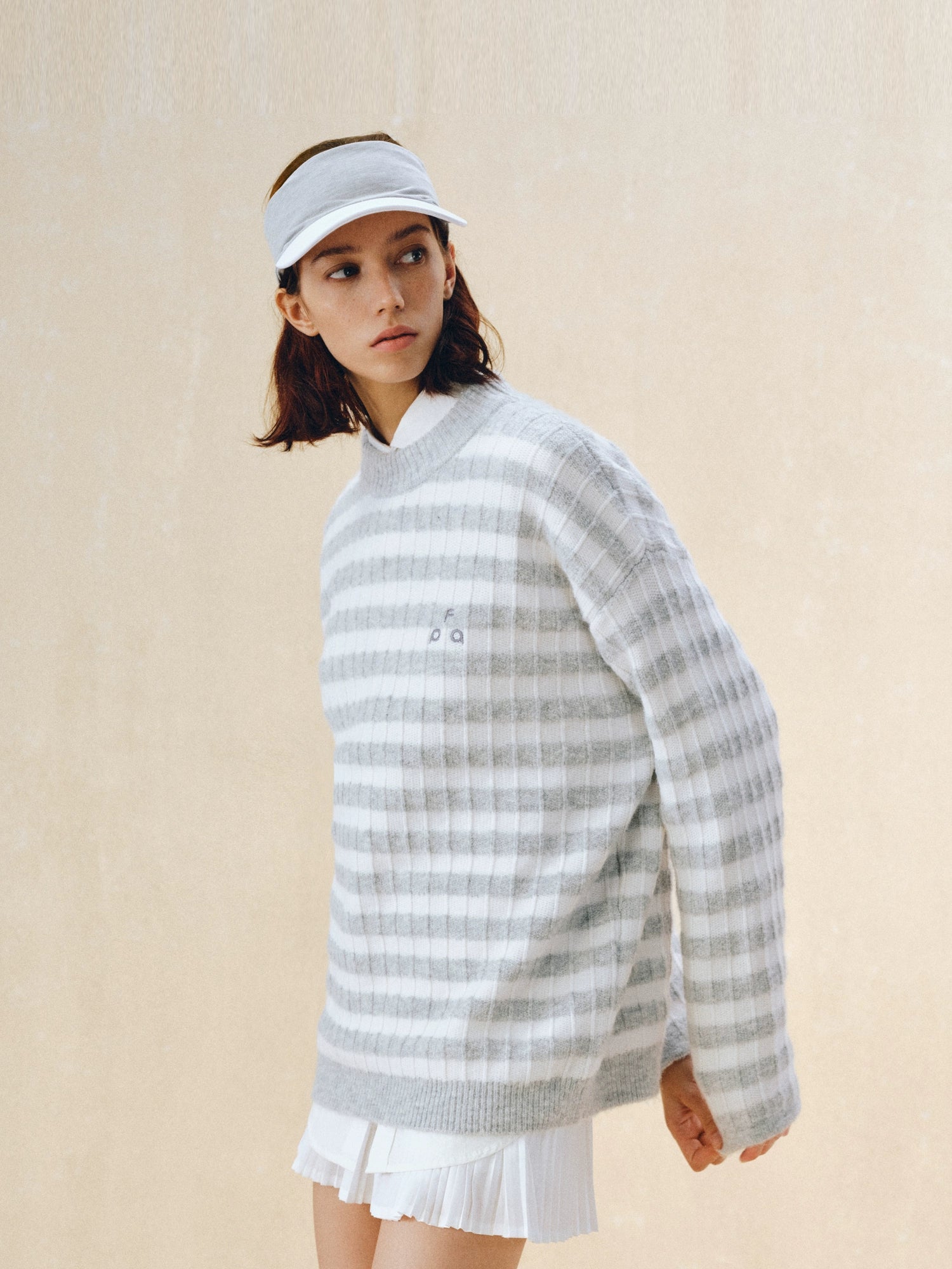 FPA Striped Crew Neck Contrasting Casual Knitted Sweater