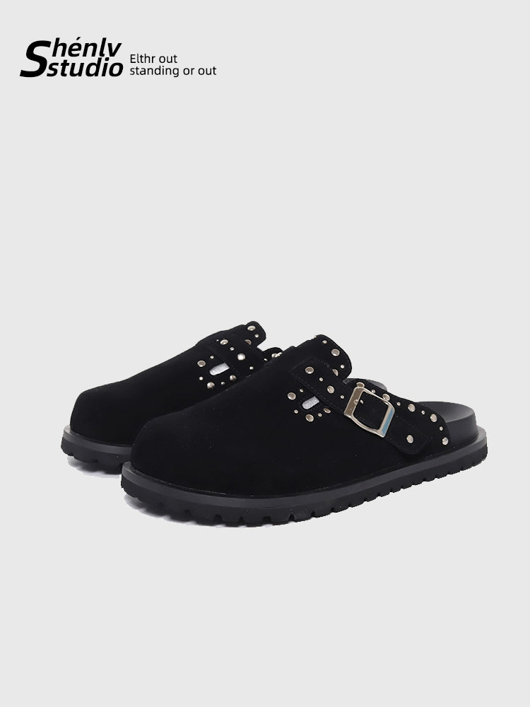 SHENLV STUDIO Vintage Rivet Wide Head Birkenstocks