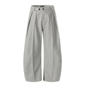 11KN Double Pleats A-Line Curved Leg Trousers