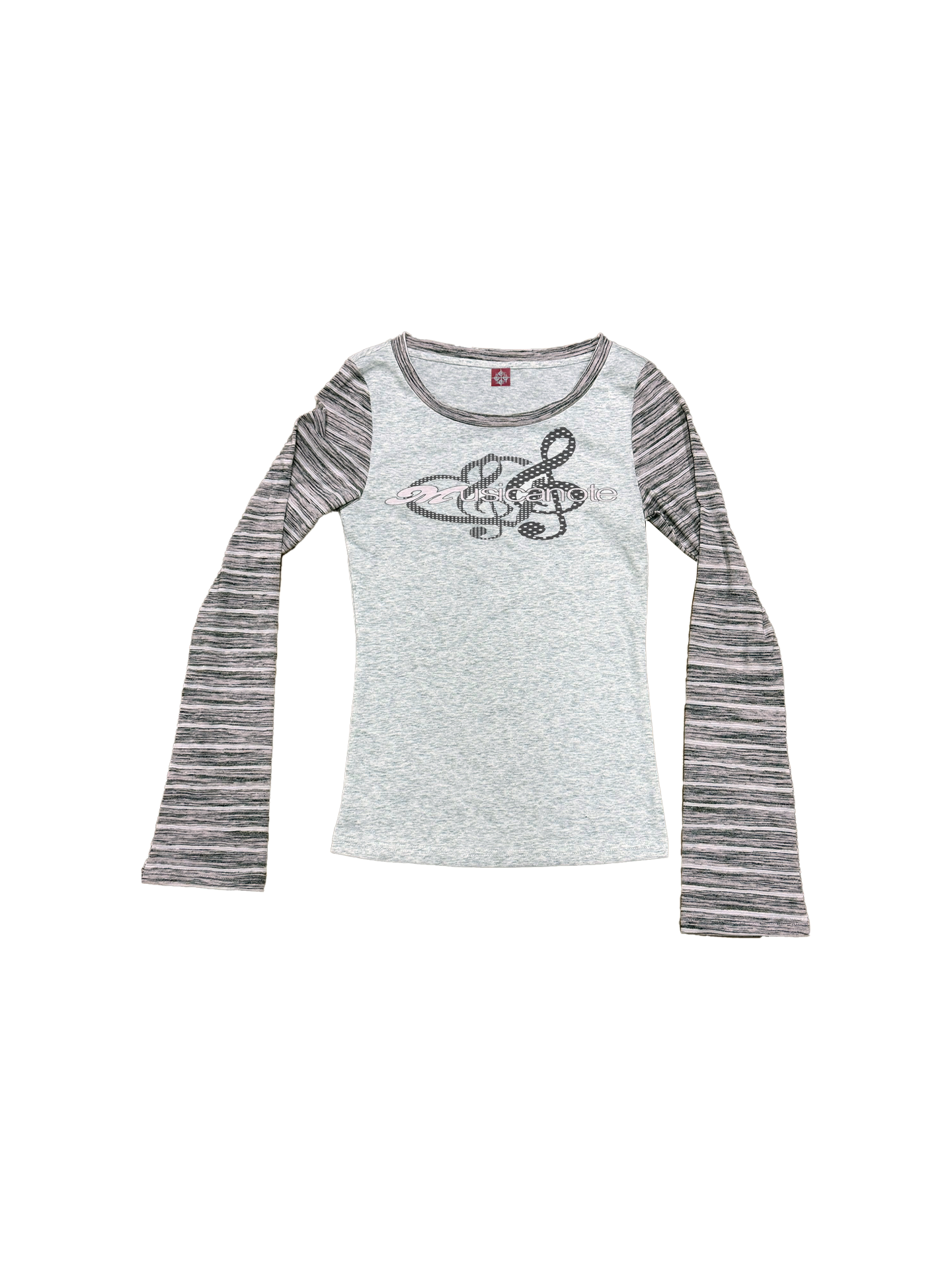 DETW Polka Dot Digital Printing Stripe Splicing Long Sleeve