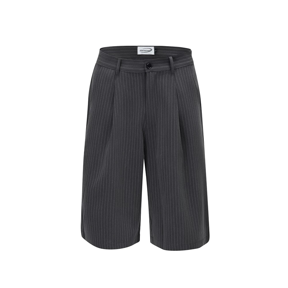 TWOMOONS Vintage Vertical Stripe Suit Shorts