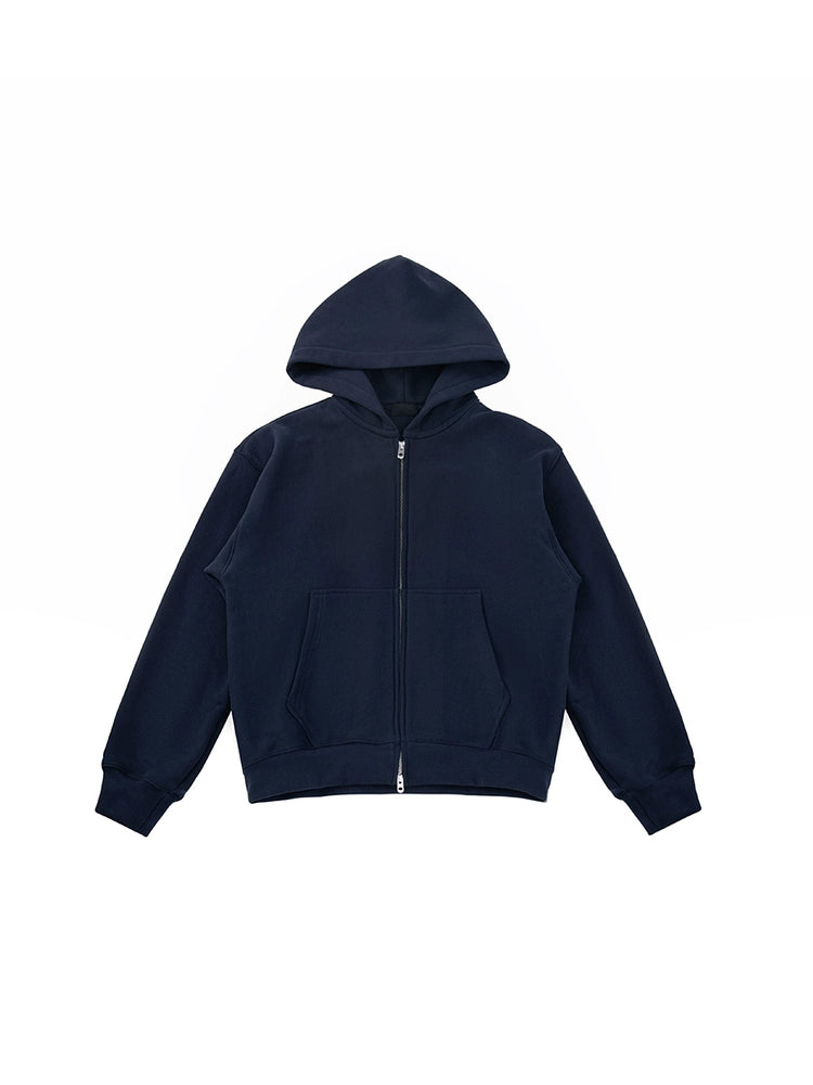 PLUS NO LOGO Casual Simple Zipper Hoodie Sweater