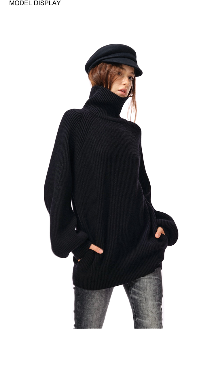 Two Little Guys Oversize Turtleneck Pocket Sweater
