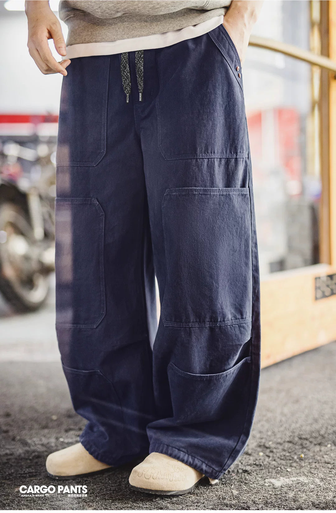 Madden Vintage Multi-Pocket Cotton Wide Leg Logging Pants