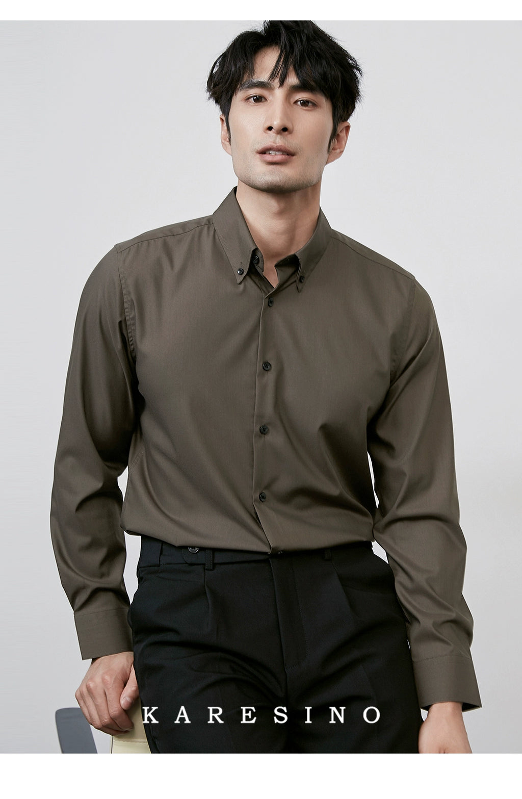 KARESINO Anti-wrinkle Casual Light Luxury Shirt Long Sleeve