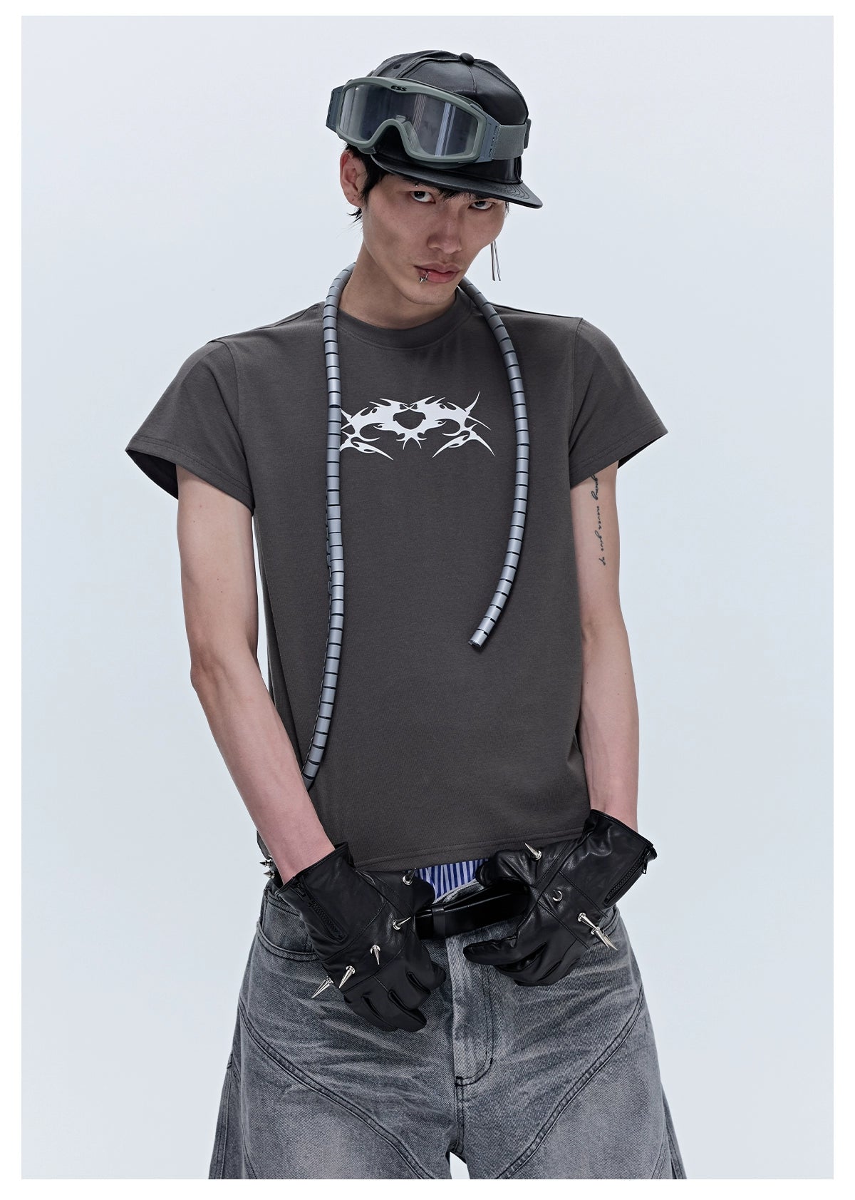 SGW "Wings of Thorns" American Street Subculture Print Slim Sleeve Short Sleeve Tee