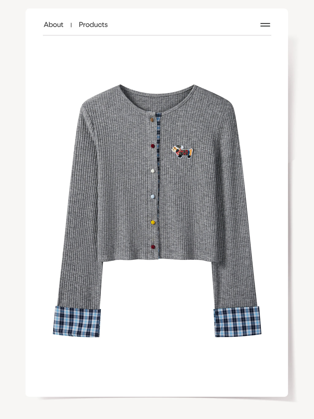 Cantonstory Color Button Knitted Slim-Fit Cardigan