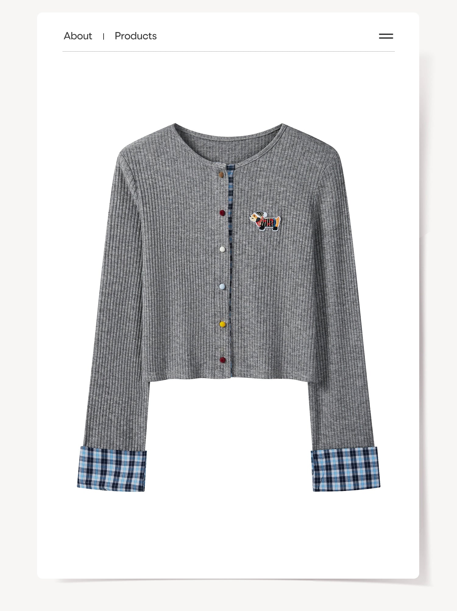 Cantonstory Color Button Knitted Slim-Fit Cardigan