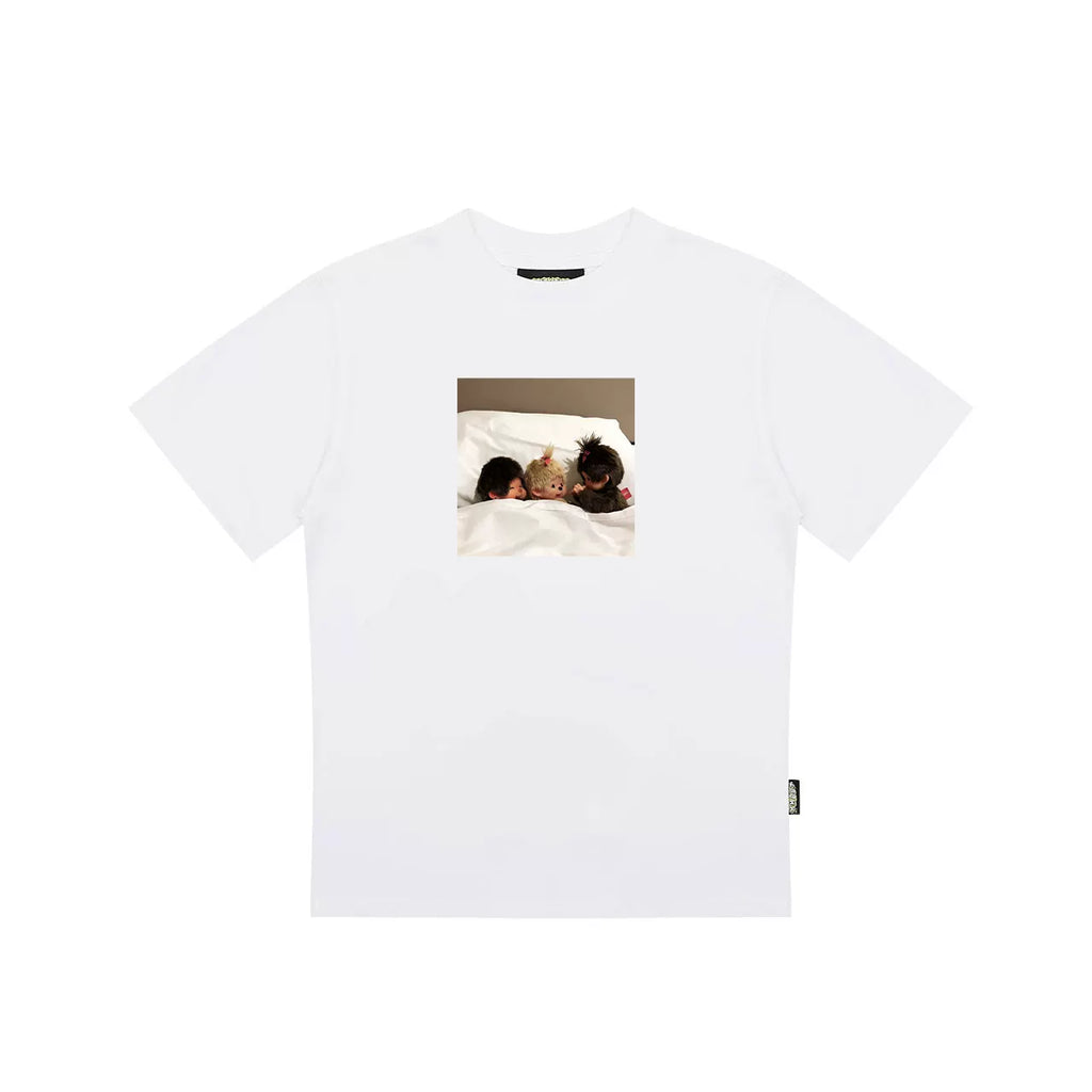 MMBBT Cartoon Printed Front Shoulder Loose Versatile Tee