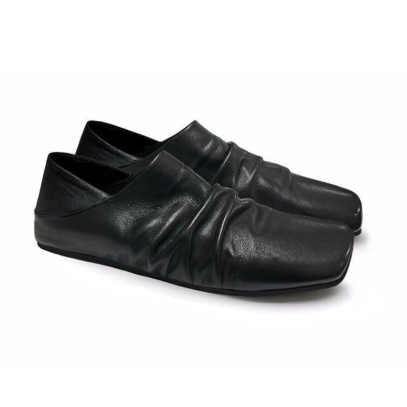 JCAESAR Pleated Leather Versatile Slippers