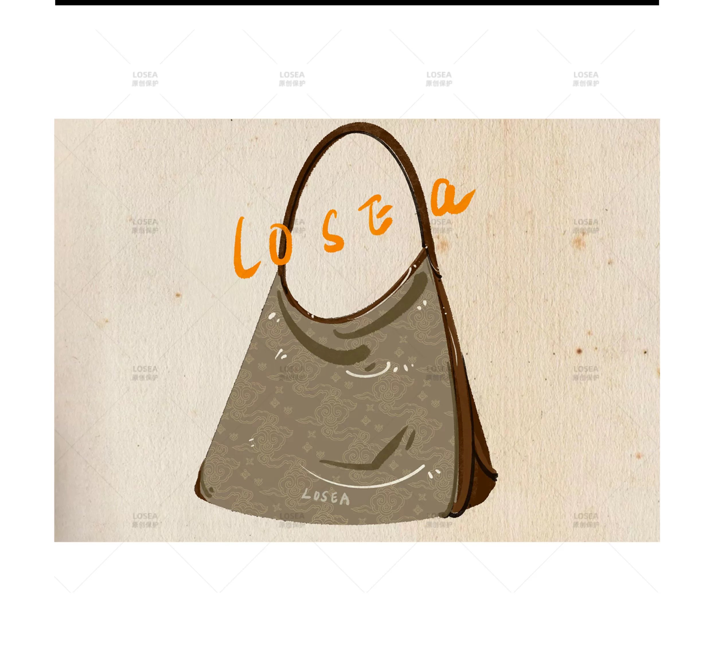 LOSEA Ruyi Moire Simple Atmospheric Tote Bag