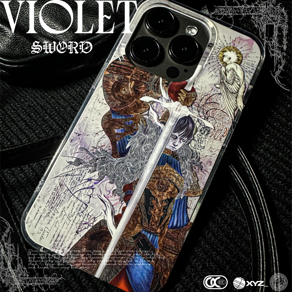 Violet "SWORD" IMD double-layer printing splicing iPhone Case