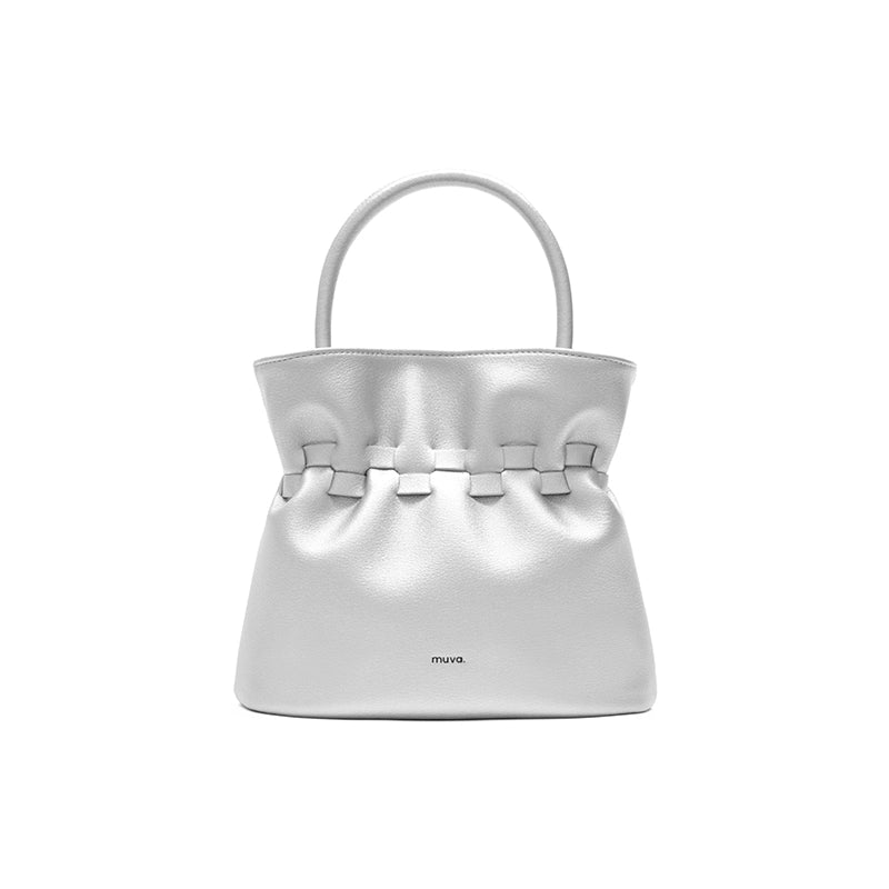 MUVA Delicate Pleated Bow Tote Bag