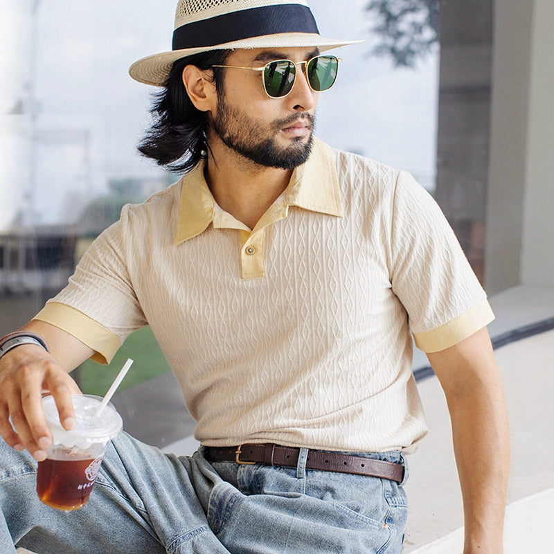 SOARIN British Retro Rhombus Polo Shirt