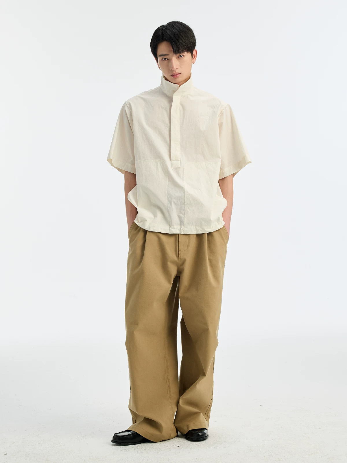 BUTTBILL Lapel Loose Short Sleeve Shirt