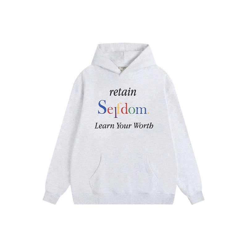 ATRY Fast Hot Fleece Color Text Typesetting Printed Hoodie