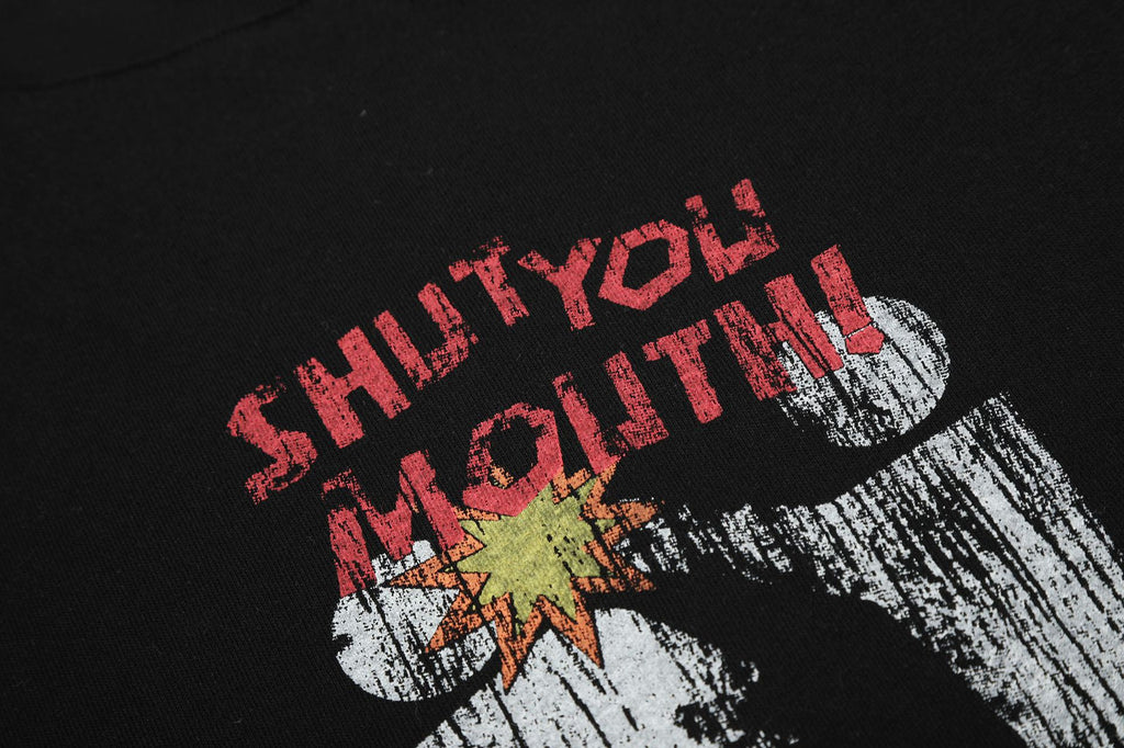 11KN Vintage Loose Letter Print Casual Tee