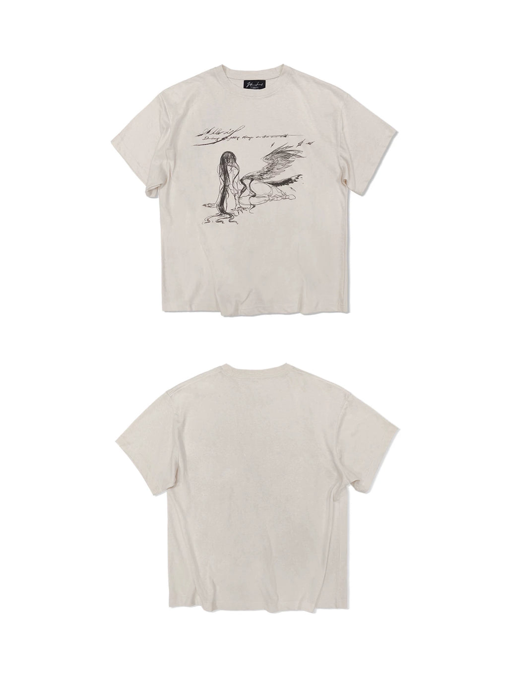 WANNA LAB Hand-painted Print Cool Casual Tee
