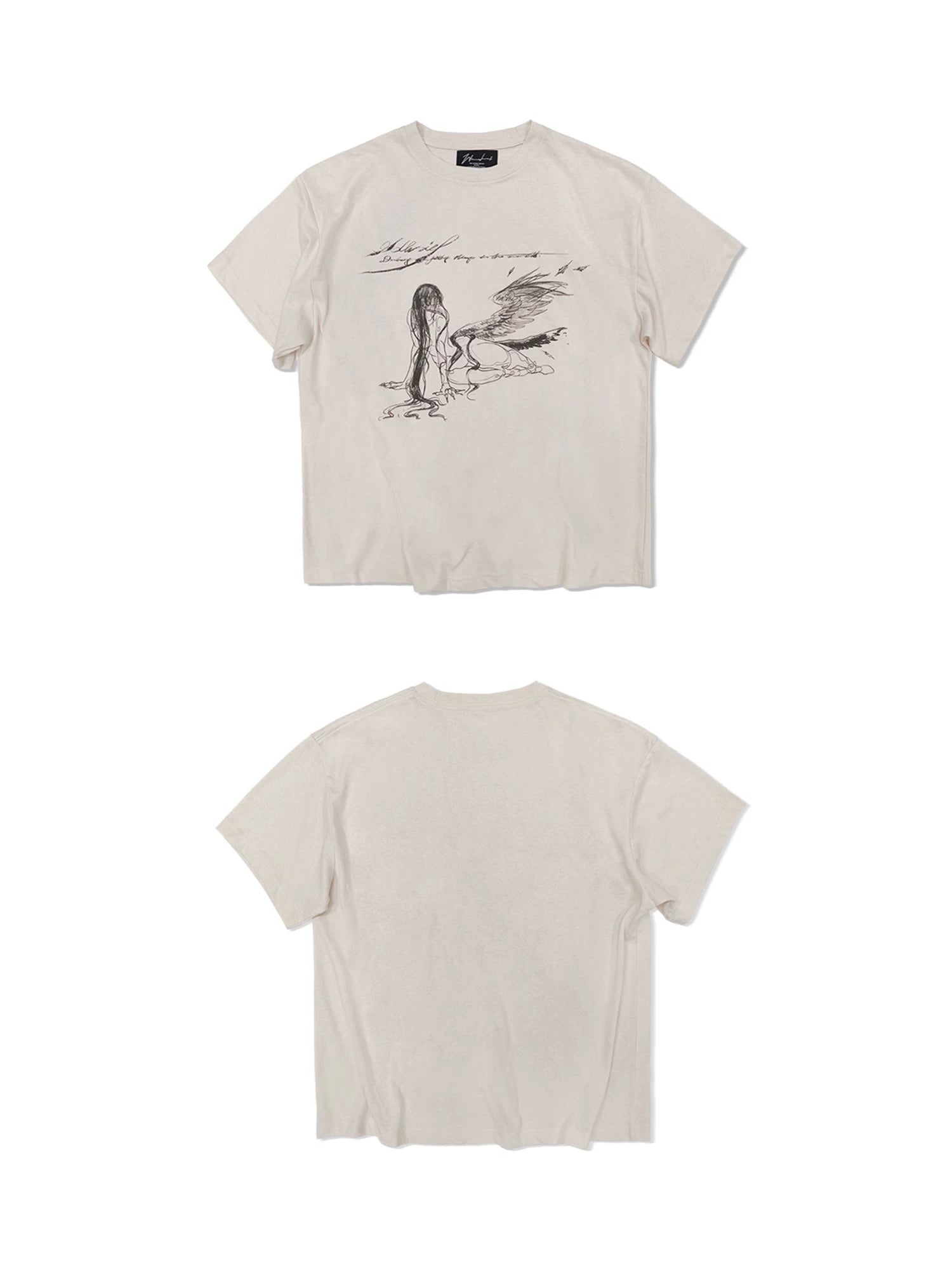 WANNA LAB Hand-painted Print Cool Casual Tee
