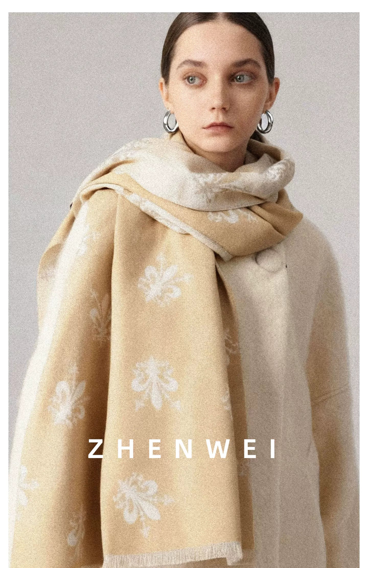 ZHENWEI Florence Iris Plus Wide Shawl Scarf