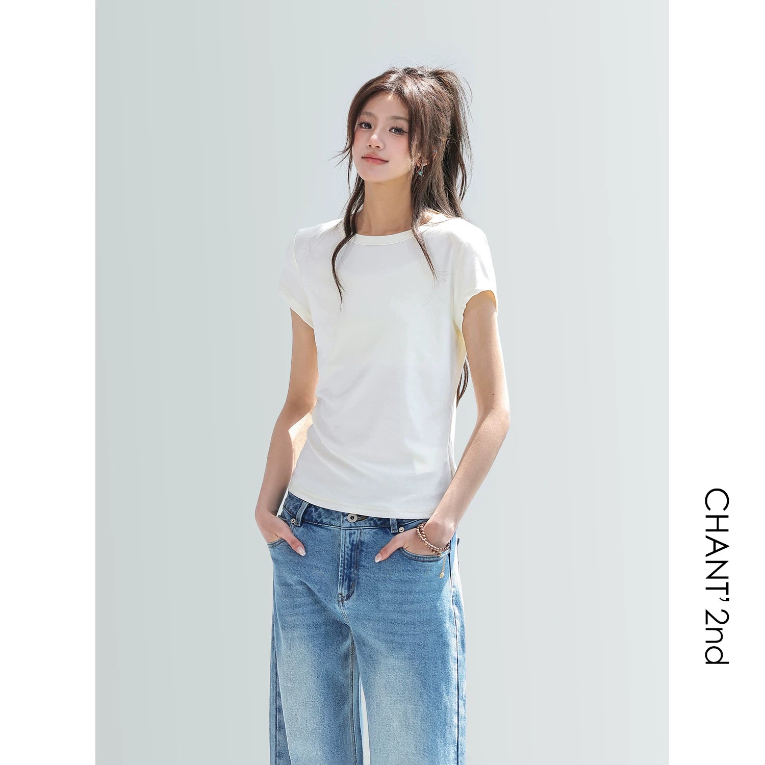 CHANT2nd Front Shoulder Slim-fit Versatile Tee