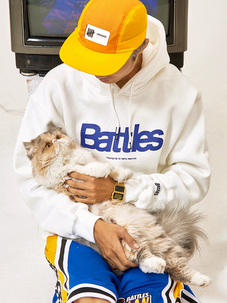 Battles Basic Logo Print Fleece Hoodie