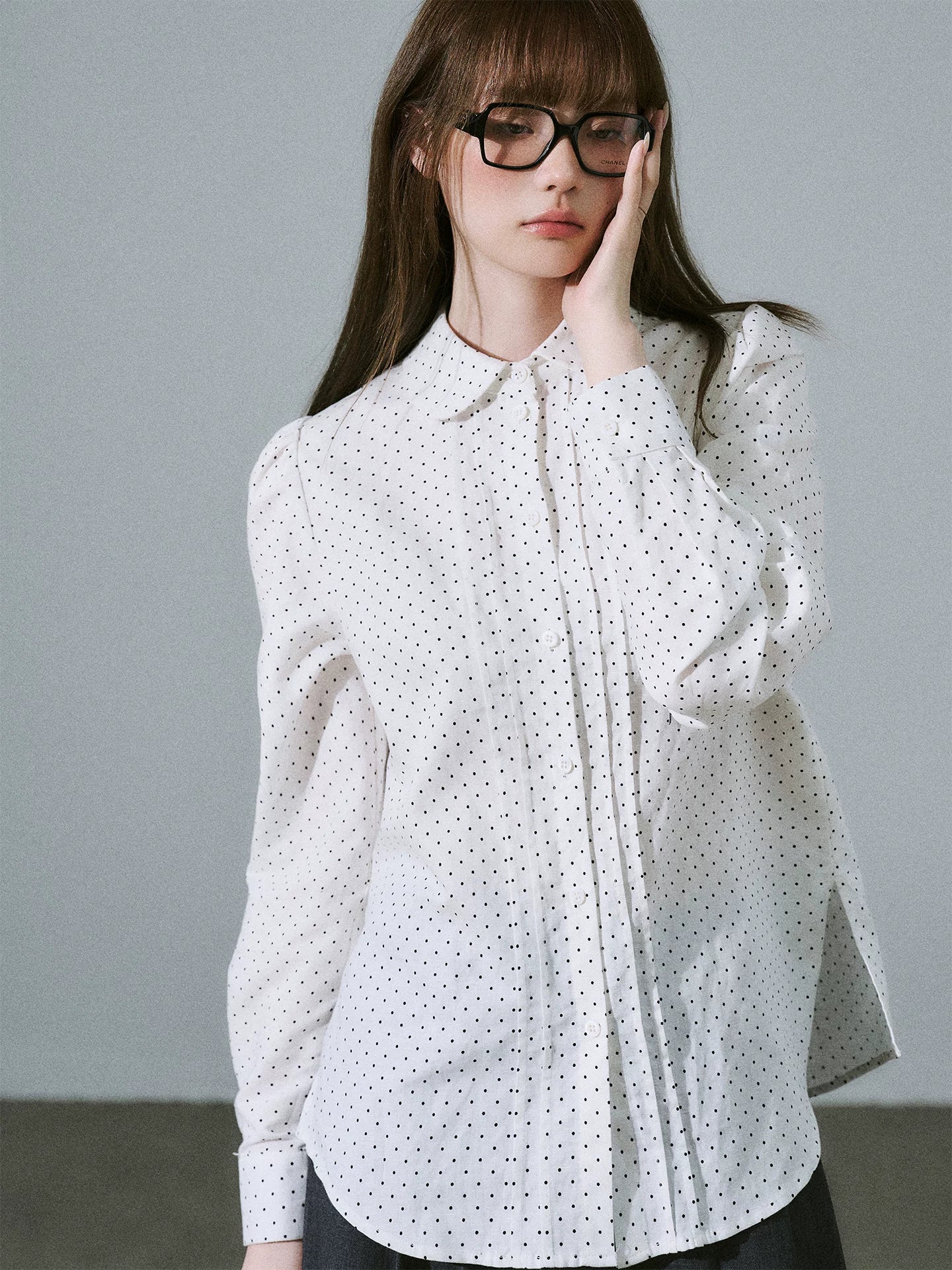 LOST FOREST Casual Flower Long-sleeved Shirt