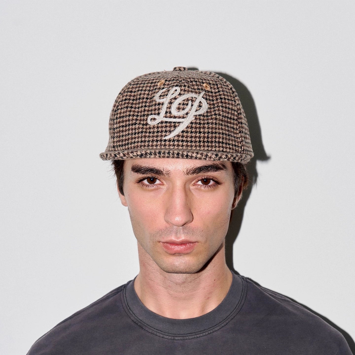 LIBERAFIT Wool Thousand Bird Grid Chain Embroidered Baseball Cap