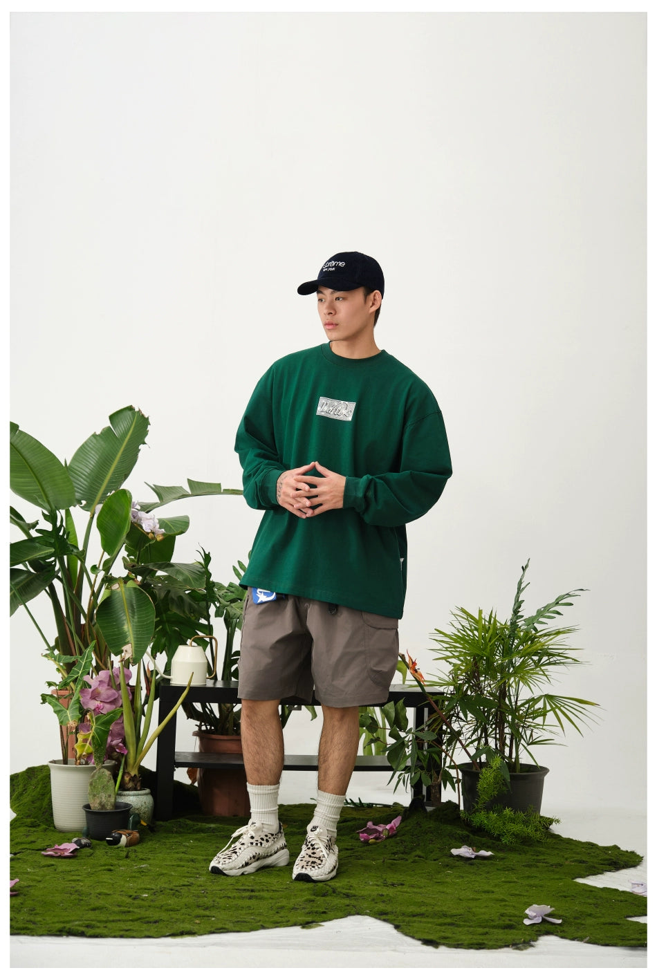 Battles Diamond Print Logo Long Sleeve