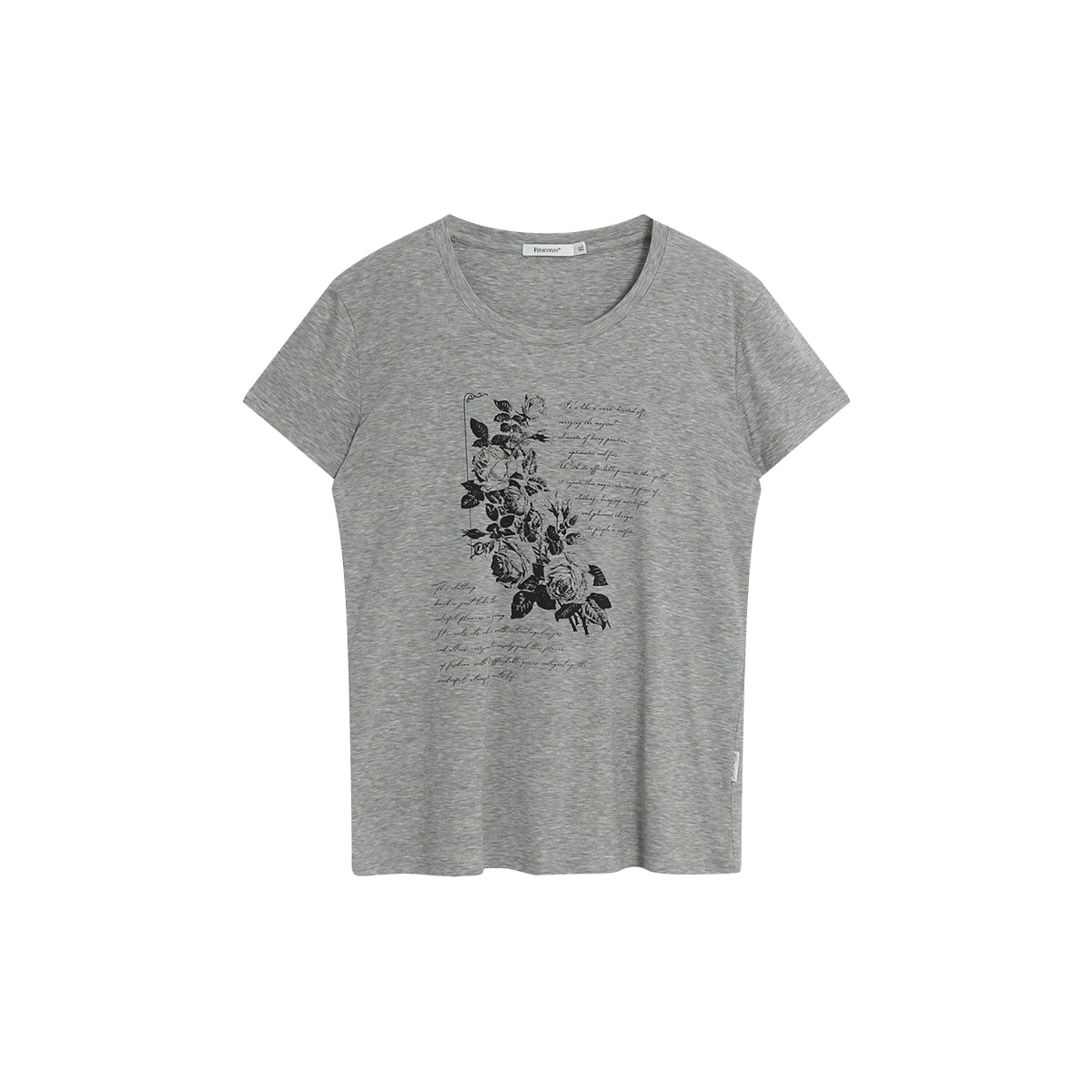 FUNKYFUN Flower Slogan Printing Comfortable Soft Skin Tee