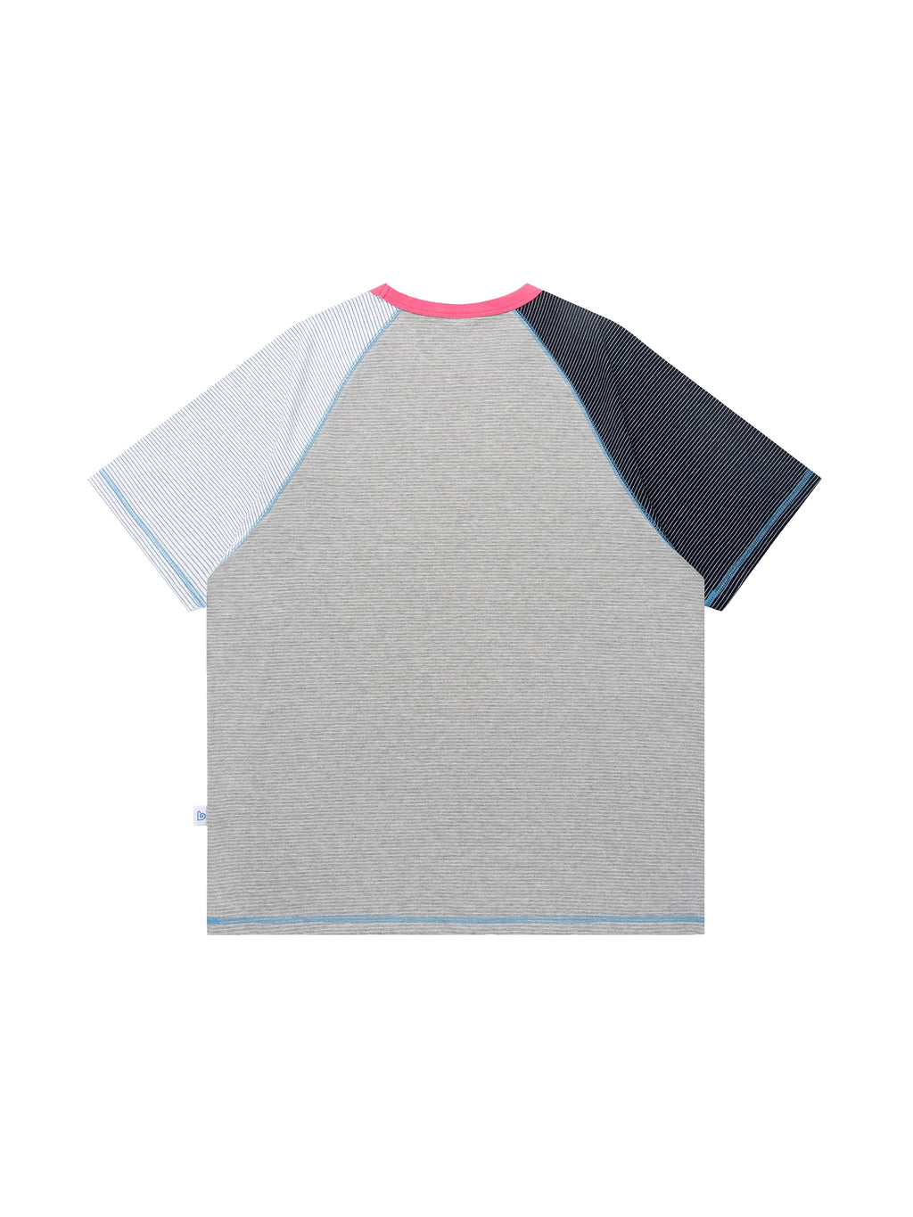 BENT IDEA Irregular Striped Color Matching Shoulder Tee