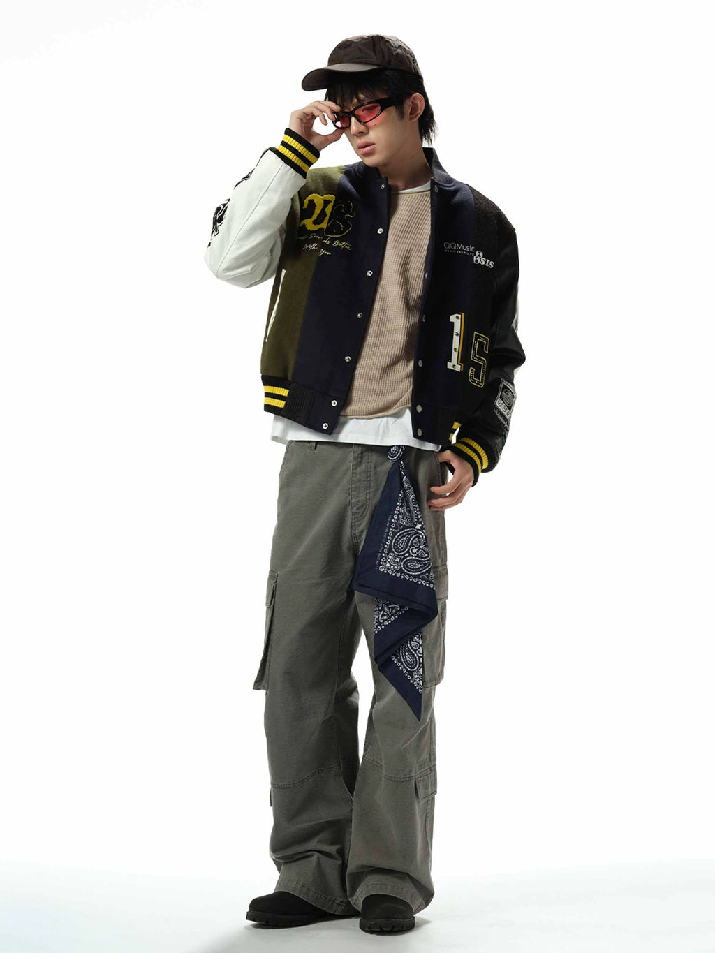 WHOOSIS Deconstructed Splicing Heavy Craft Baseball Jacket