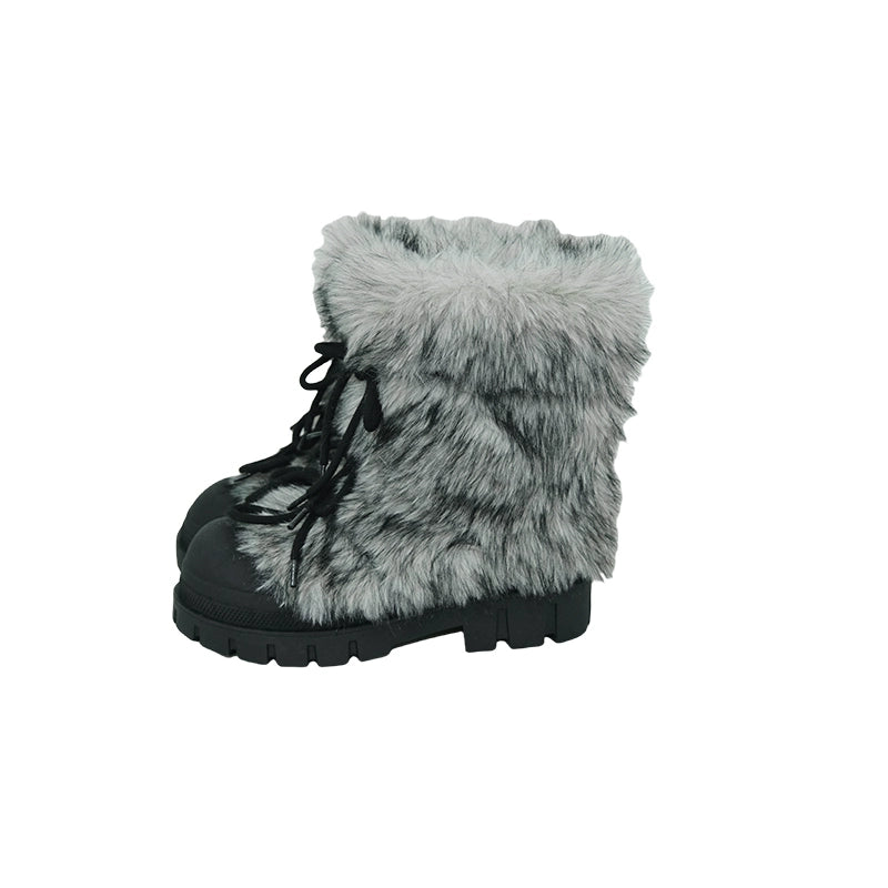 Mooreyu Heightened Platform Retro Fluffy Big Boots