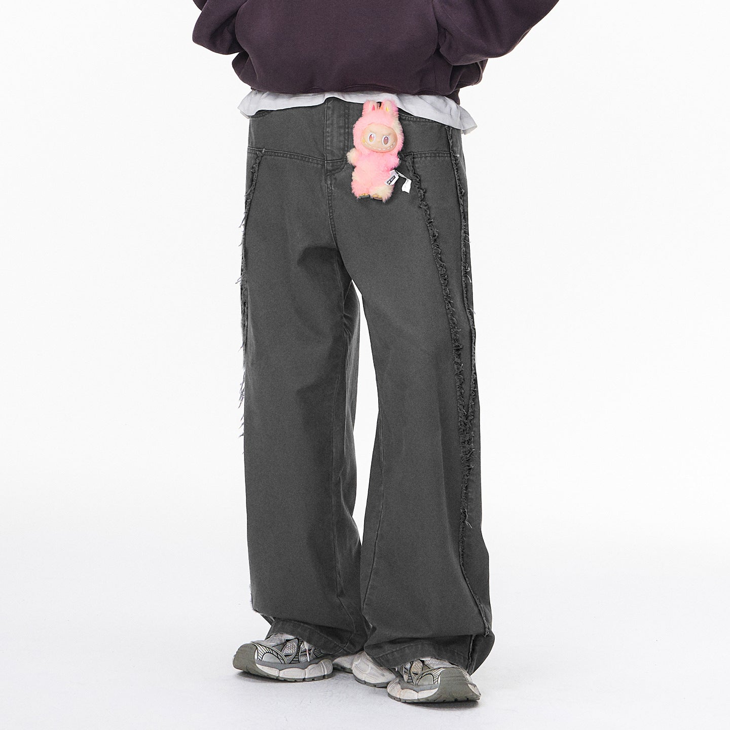 Inflation Rough Edge Old Destruction Style Casual Pants