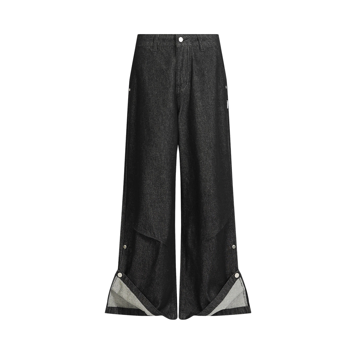 FUNKYFUN Adjustable Fold Pants Wide Straight Jeans