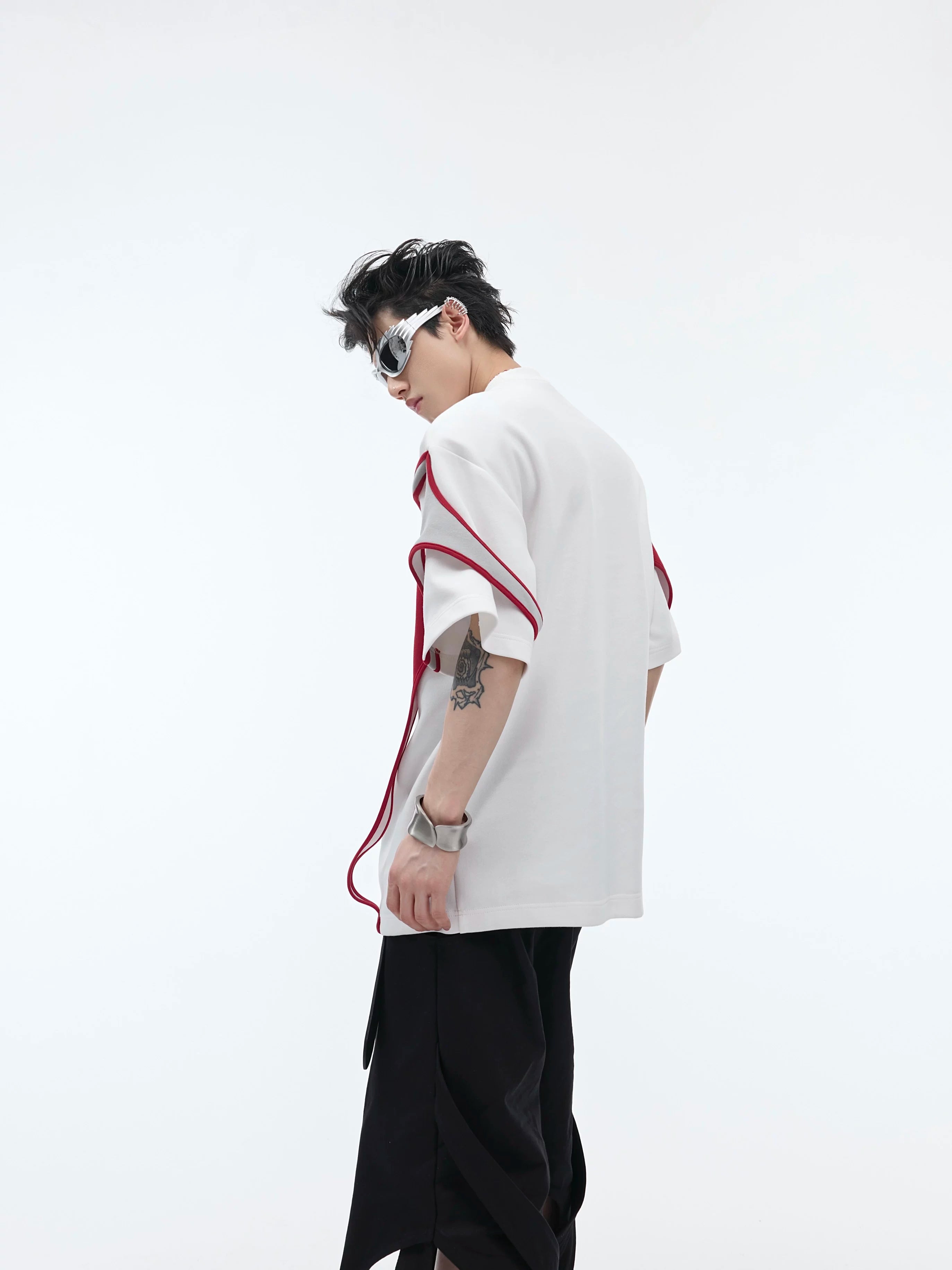 ArguECulturE Double-layer Splicing Strap Contrasting Loose Tee