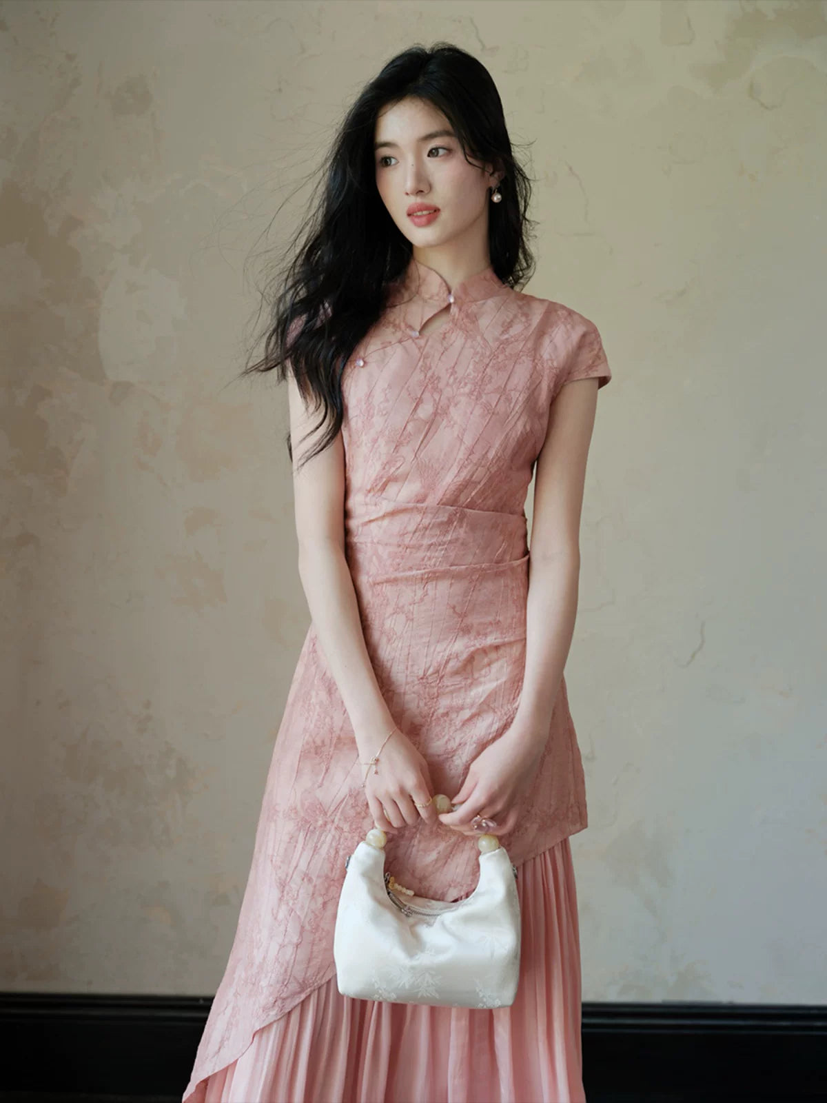 TYANG Tencel Jacquard Cheongsam Temperament Dress